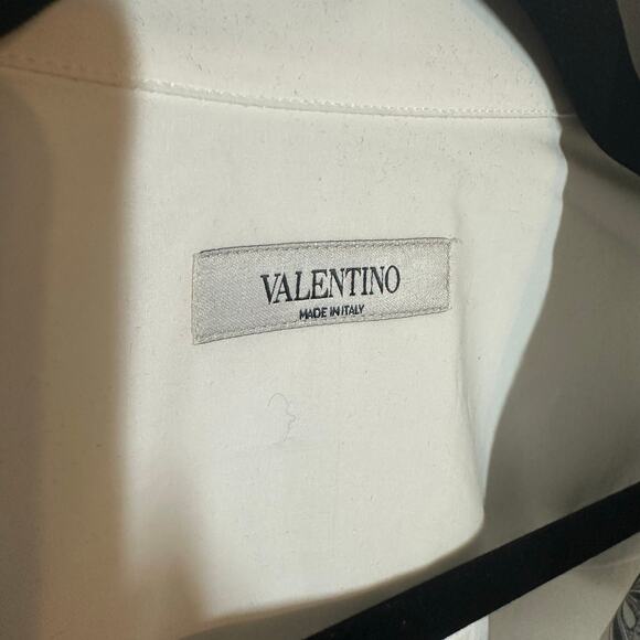 NEW Valentino Men's Blooming Print Button Down Shirt Size 43 White Black US 17 - Picture 3 of 16
